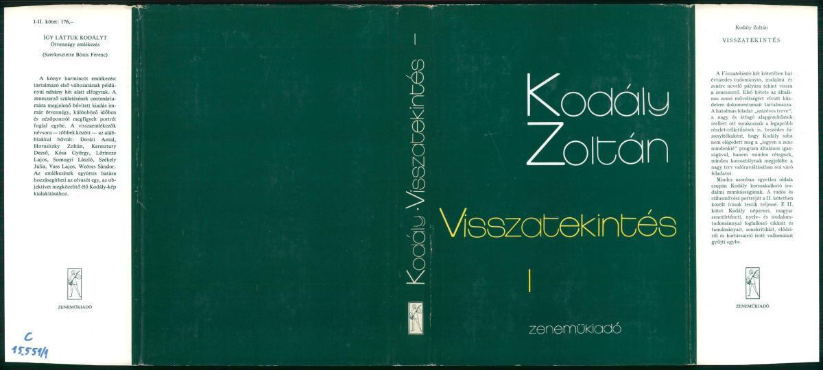 Kodály Zoltán: Visszatekintés 1-2., Kodály Zoltán | Library OPAC