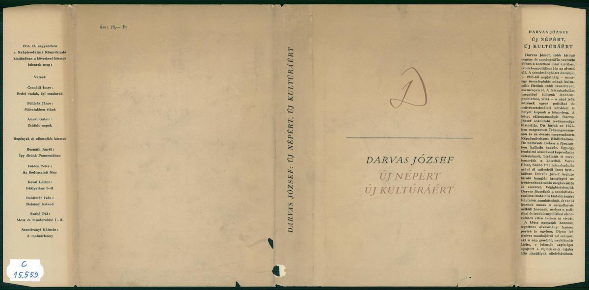 Darvas József: Új népért, új kultúráért, Darvas József | Library OPAC