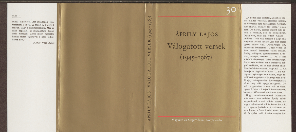 Áprily Lajos: Válogatott versek, (1945-1967), Áprily Lajos ; vál. Jékely Zoltán | PIM Gyűjtemények