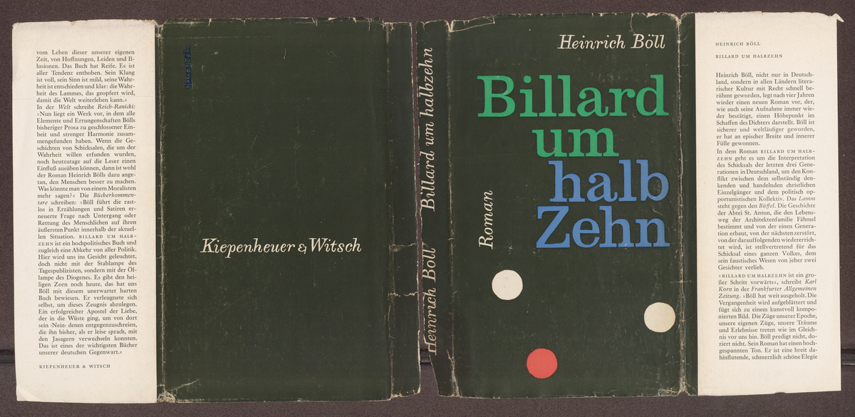Böll, Heinrich: Billiard um Halzbehn, Roman, Heinrich Böll | PIM Gyűjtemények