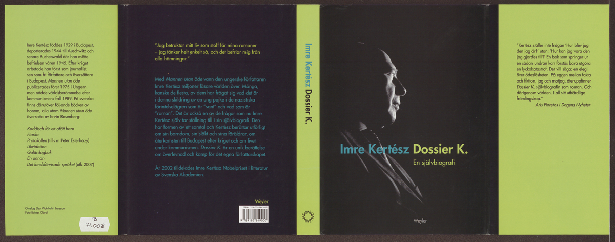 Kertész Imre: Dossier K., en självbiografi, Imre Kertész ; översatt av Ervin Rosenberg | PIM Gyűjtemények