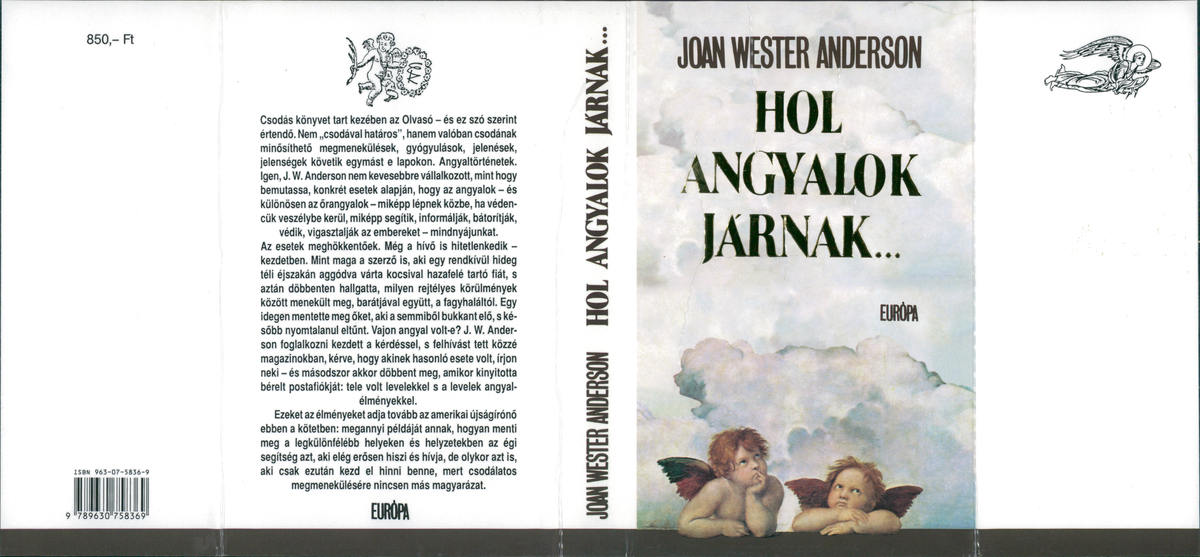 Anderson, Joan Wester: Hol angyalok járnak, igaz történetek égi látogatókról, Joan Wester Anderson ; ford. Somogyi Pál László, N. Kiss Zsuzsa | Library OPAC