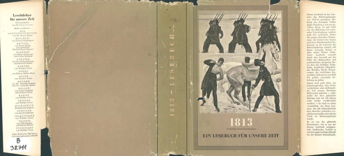 [Eintausendachthundertdreizehn] 1813. [Ezernyolcszáztizenhárom], ein Lesebuch für unsere Zeit, [red.] Gerhard Steiner, Manfred Häckel | PLM Collection