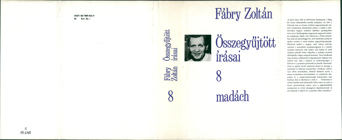 Fábry Zoltán: Fábry Zoltán összegyűjtött írásai, 8. köt. : (1956-1958) : újságcikkek, tanulmányok | PLM Collection