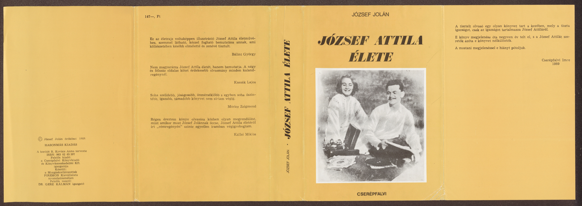 József Jolán: József Attila élete, (hasonmás kiadás), József Jolán | Library OPAC