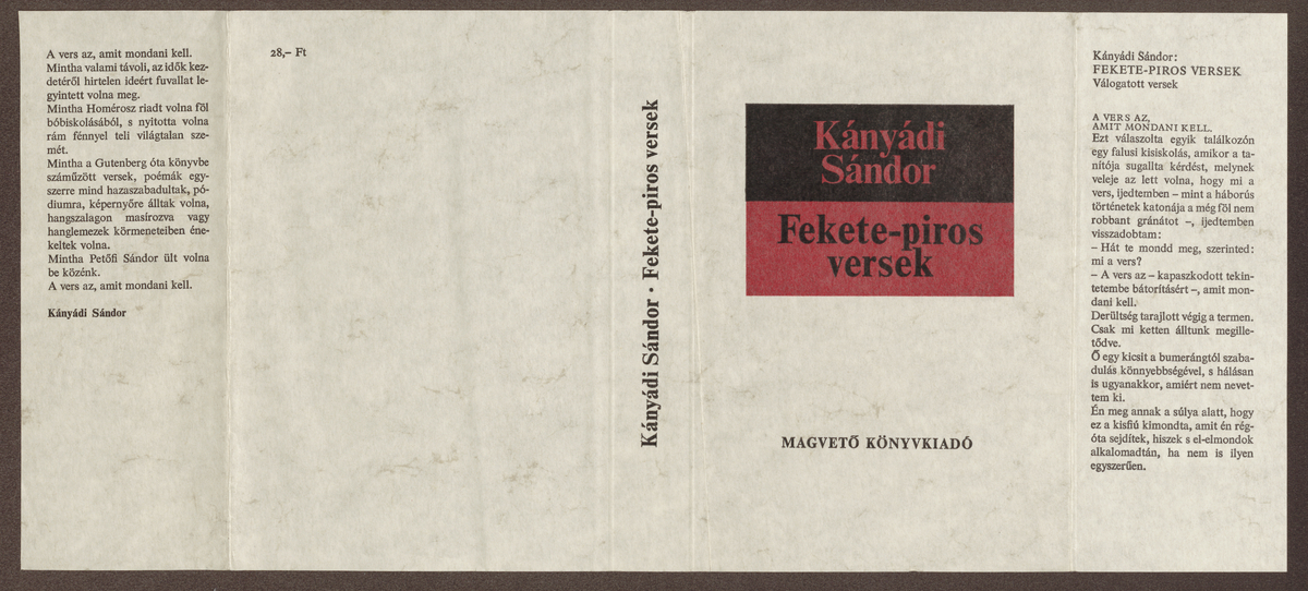 Kányádi Sándor: Fekete-piros versek, Kányádi Sándor | PIM Gyűjtemények