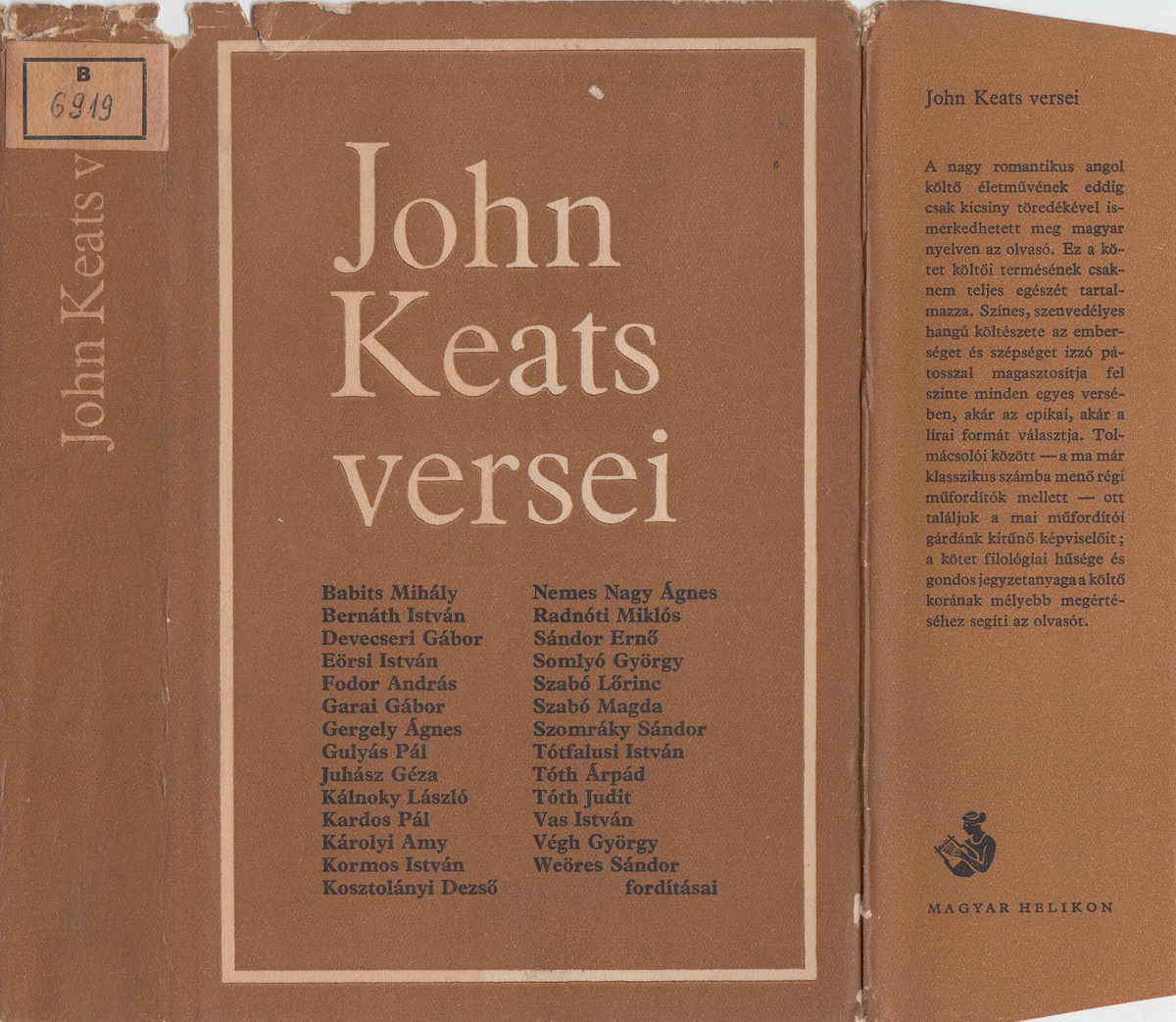 Keats, John: John Keats versei, [szerk. Kardos László, Kéry László] | PIM Gyűjtemények